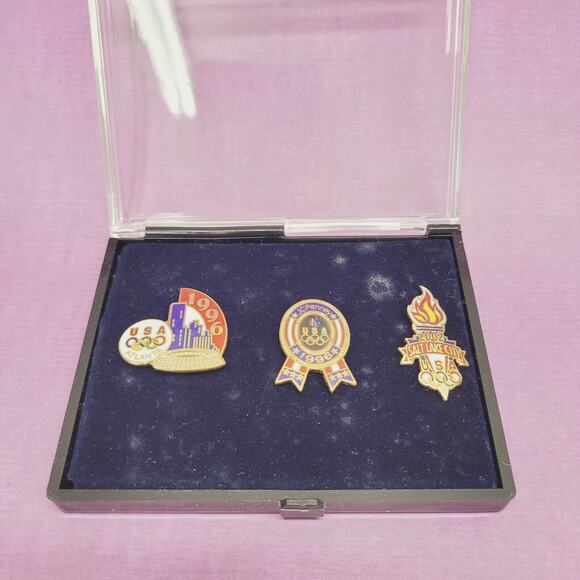 JCPenney Vintage Atlanta Salt Lake City Olympic 1996 2002 Collector Pin Lot of 3 - Picture 1 of 4